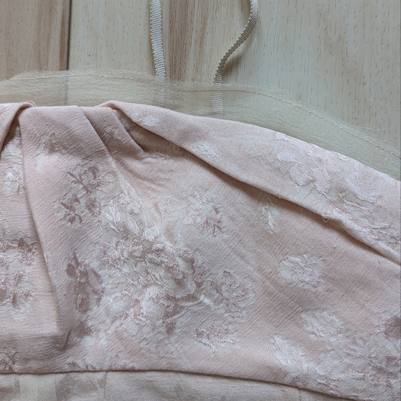 Zara Limited Edition Mixed Organza Midi Dress linen dusty pink studio - Picture 6 of 14